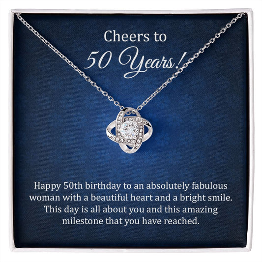 Cheers to 50 Years of Life: Sparkling Birthday Necklace