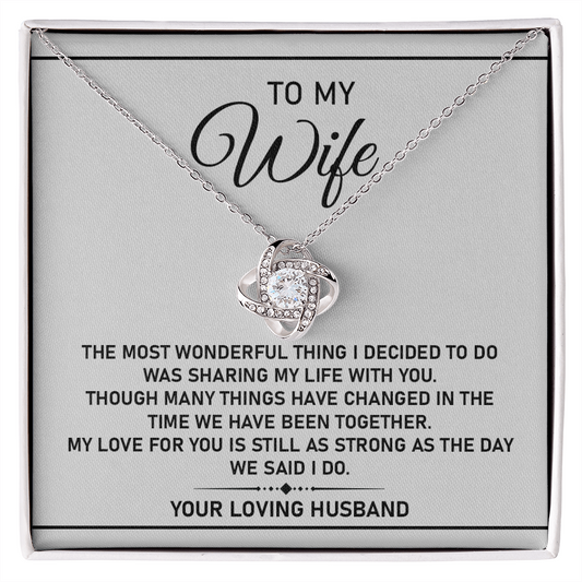 Wife Necklace Gift from Husband with Love Message Card