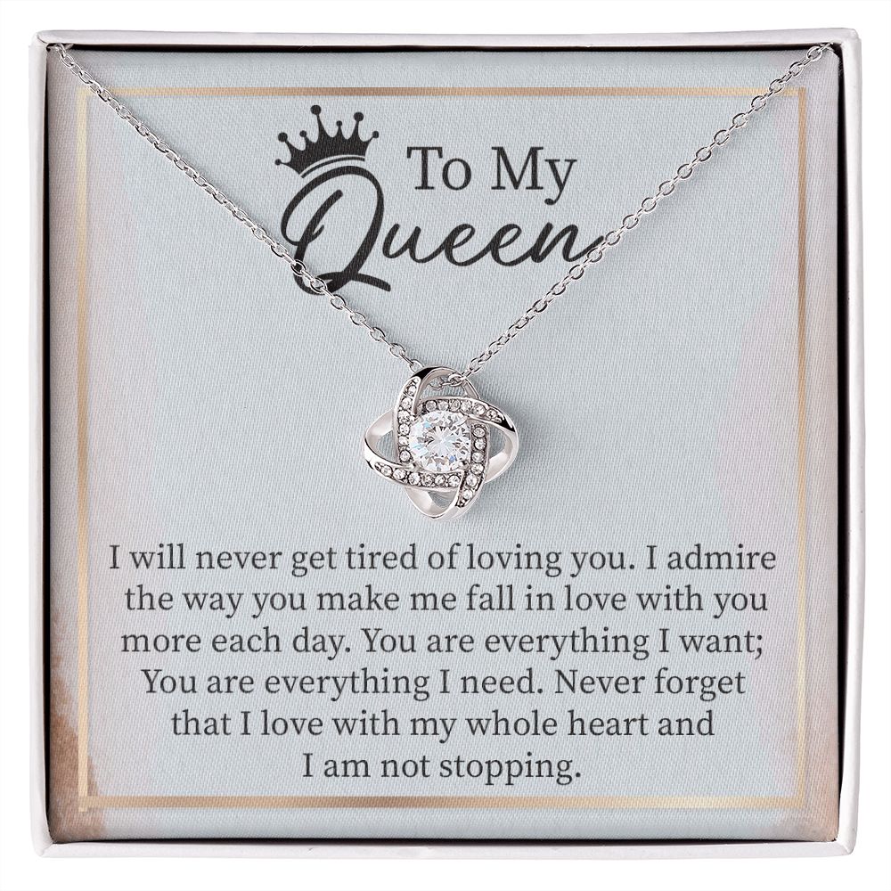 Romantic Queen Necklace Gift with Love Message