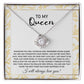 To My Queen Necklace Gift with Empowering Message