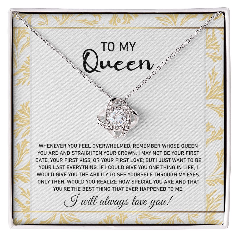 To My Queen Necklace Gift with Empowering Message