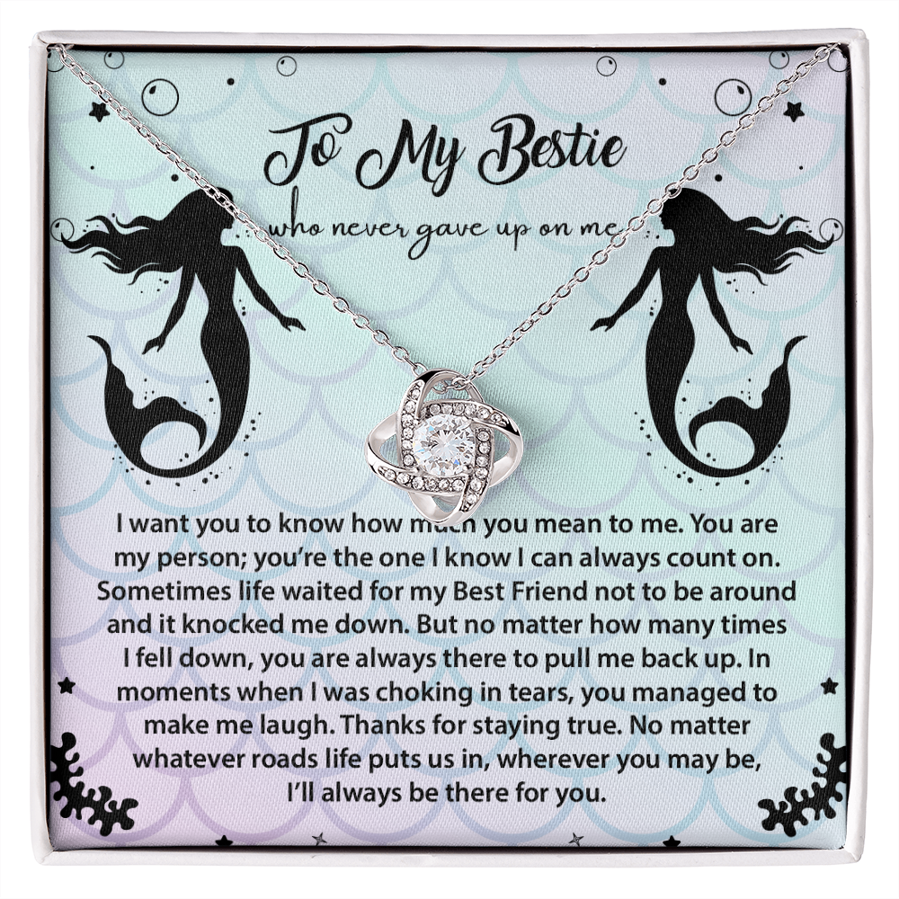 Best Friend Mermaid Necklace Gift with Long Message