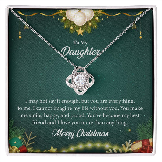 To My Daughter Merry Christmas Mom dad and daughter necklace Christmas Stocking Gifts