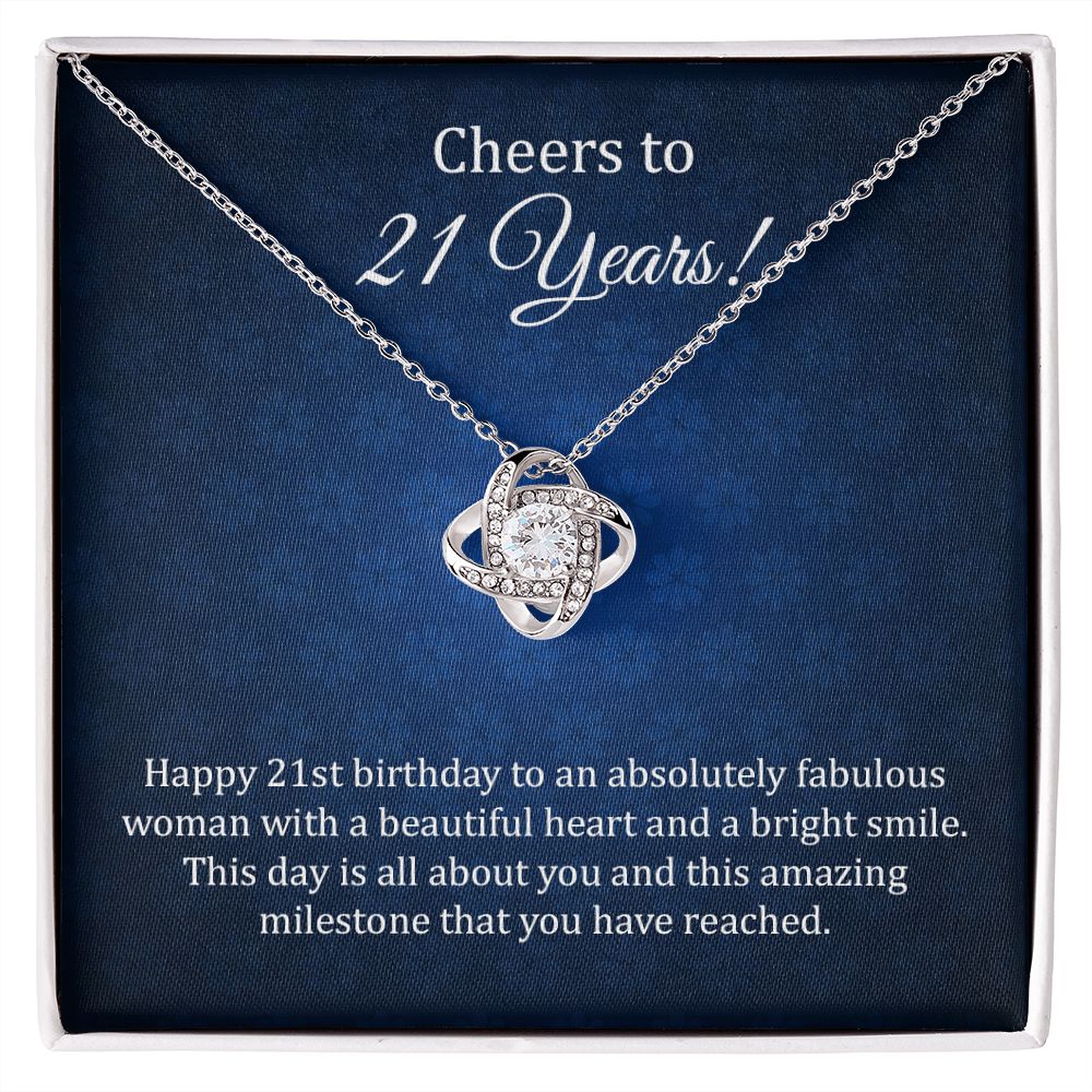 21st Birthday Necklace Gift with Elegant Message Card