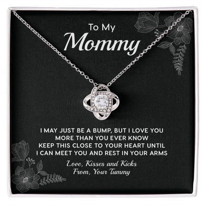 To My Mommy Message Sentimental Mother’s Day Gift from Unborn Baby, Pregnancy Necklace Gift for Mom