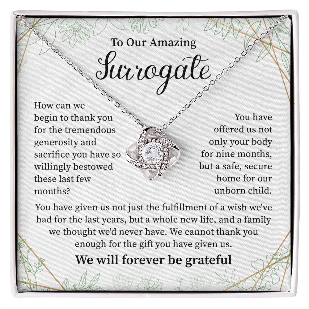 To Our Amazing Surrogate  Necklace We Will Forever Be Grateful