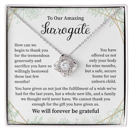 To Our Amazing Surrogate  Necklace We Will Forever Be Grateful