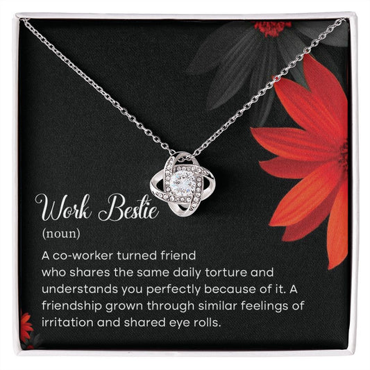 Work Bestie Noun Necklace From Co Worker Friends Gift With Sentimental Message Card