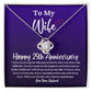 25th Anniversary Necklace Gift for Wife From Husband