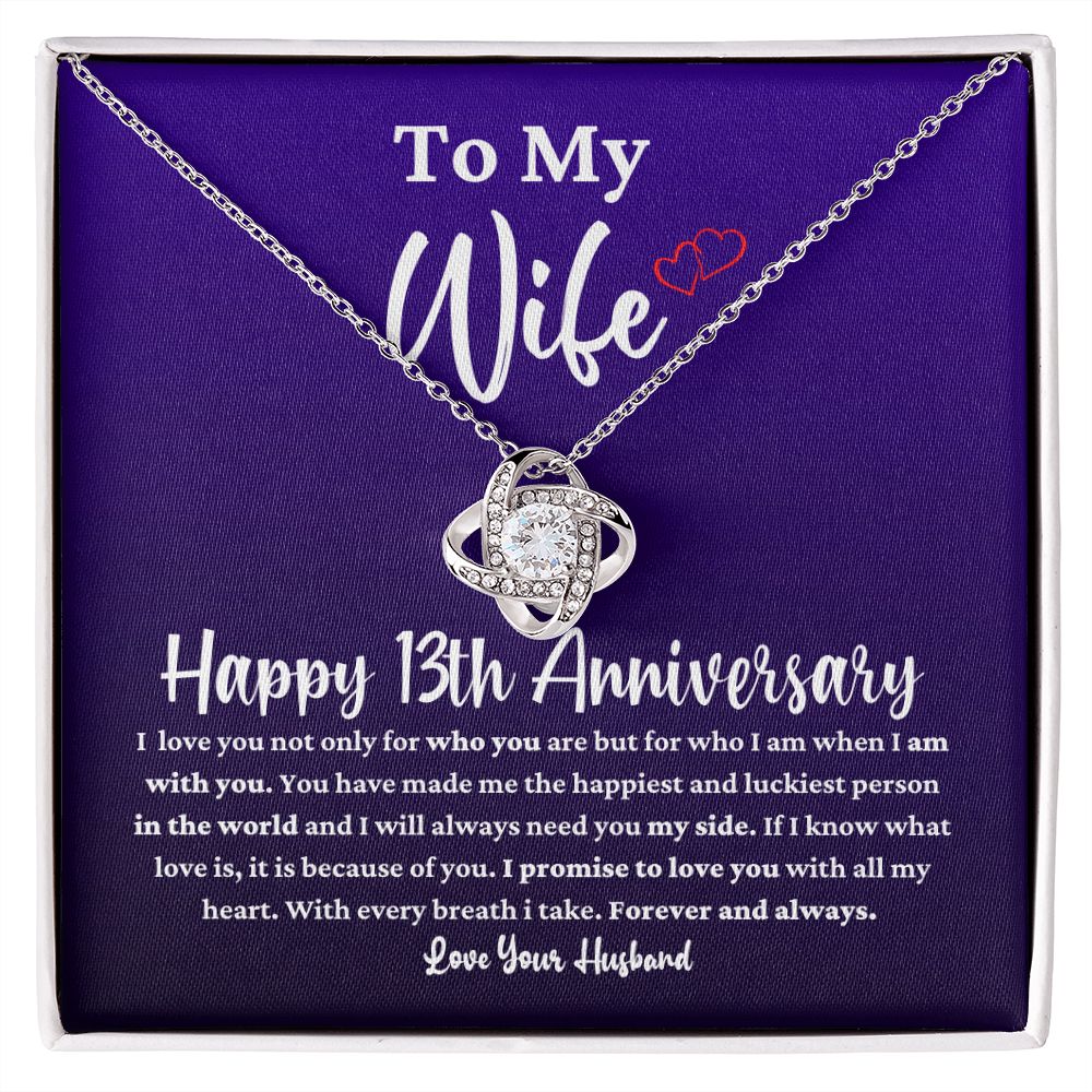 13th Anniversary Necklace for Wife Gift From Husband