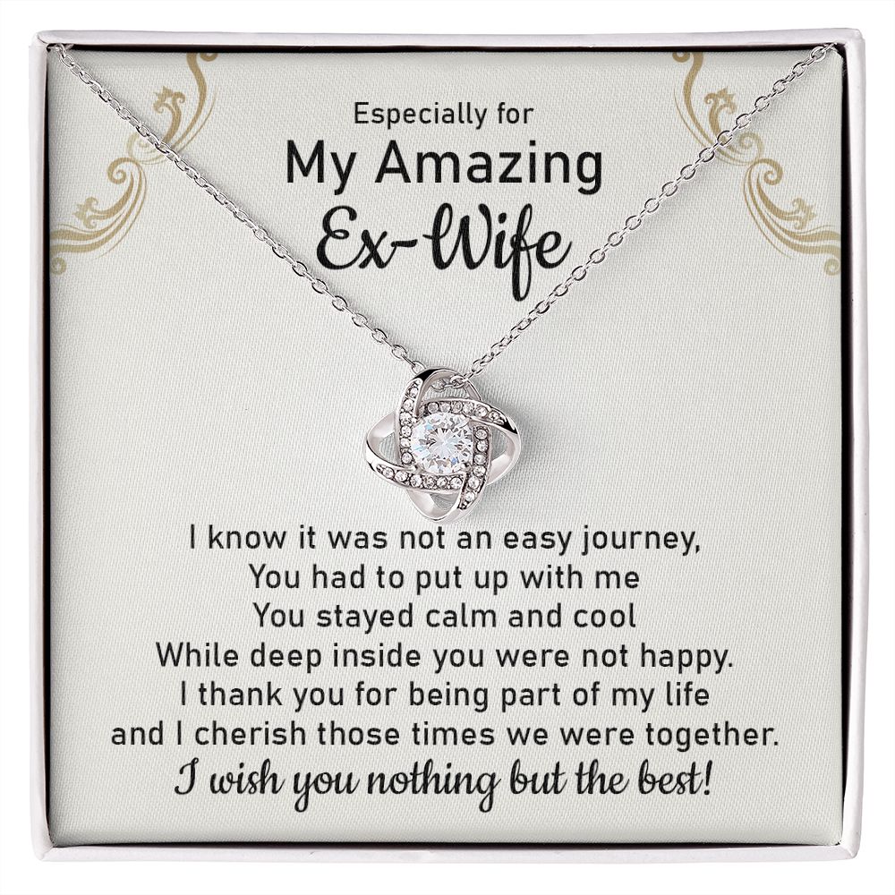 Graceful Reminders Necklace: The Perfect Heartfelt Gift for Your Amazing Ex-Wife Love Knot Gold Necklace For Ex Soulmate