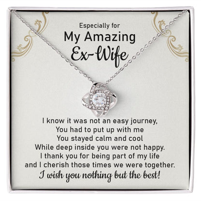 Graceful Reminders Necklace: The Perfect Heartfelt Gift for Your Amazing Ex-Wife Love Knot Gold Necklace For Ex Soulmate