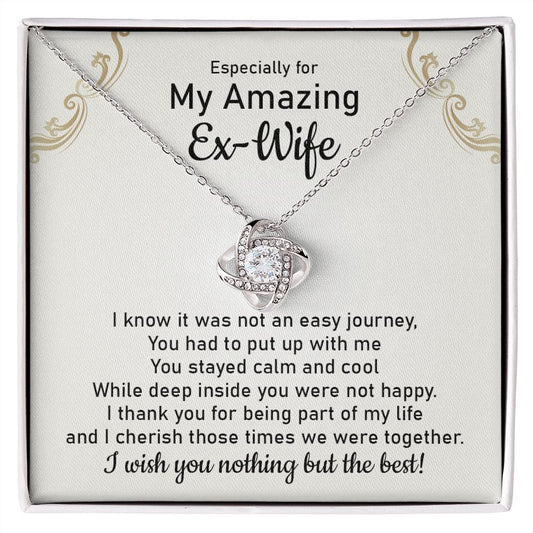 Graceful Reminders Necklace: The Perfect Heartfelt Gift for Your Amazing Ex-Wife Love Knot Gold Necklace For Ex Soulmate
