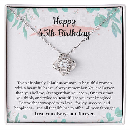 Happy 45th Birthday Necklace For Women