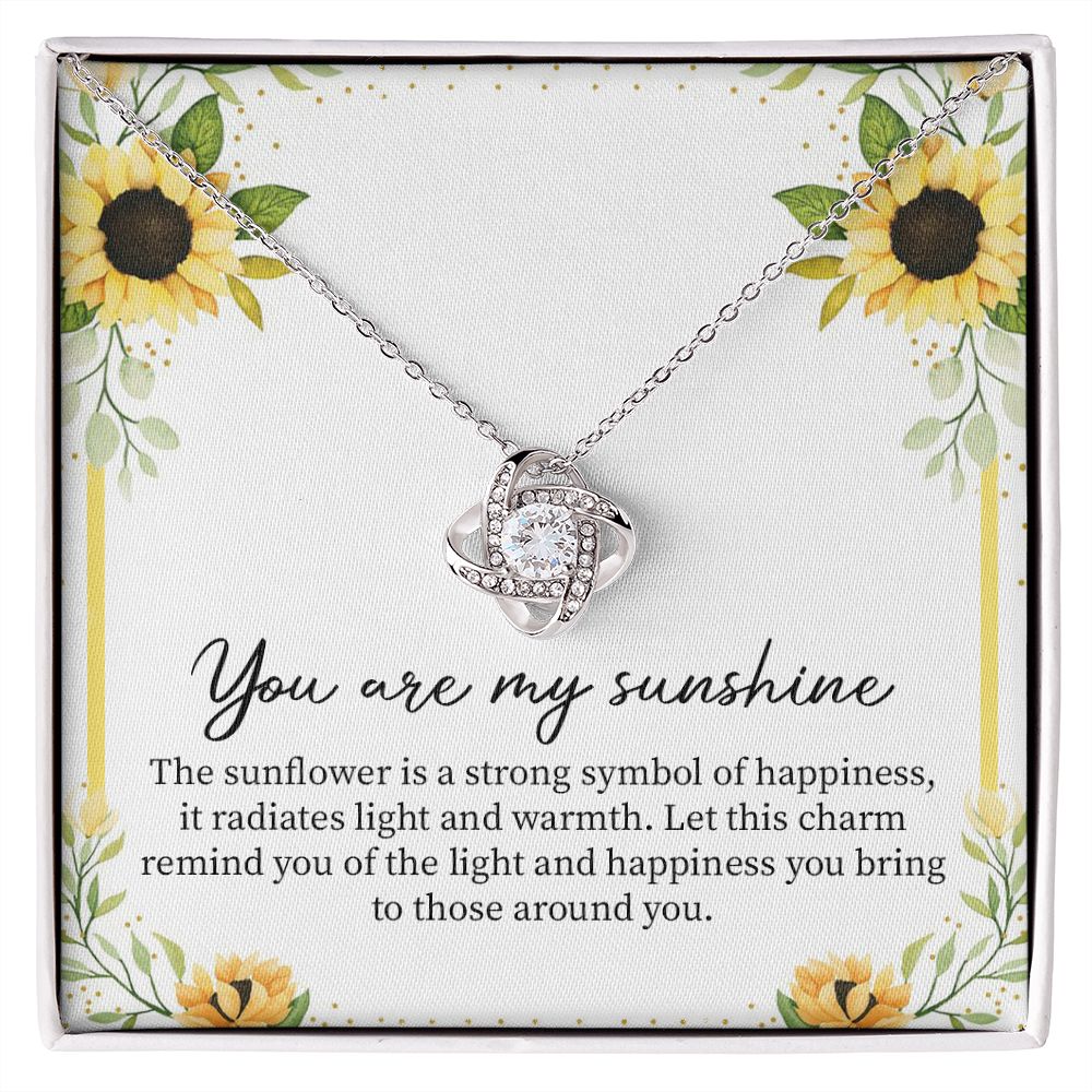 You Are My Sunshine Necklace with Sunflower Message