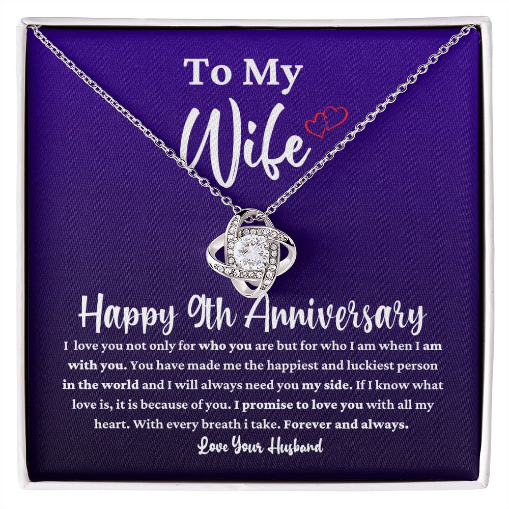 9th Anniversary Necklace Gift for Wife
