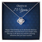 75th Birthday Necklace Gift with Message Card