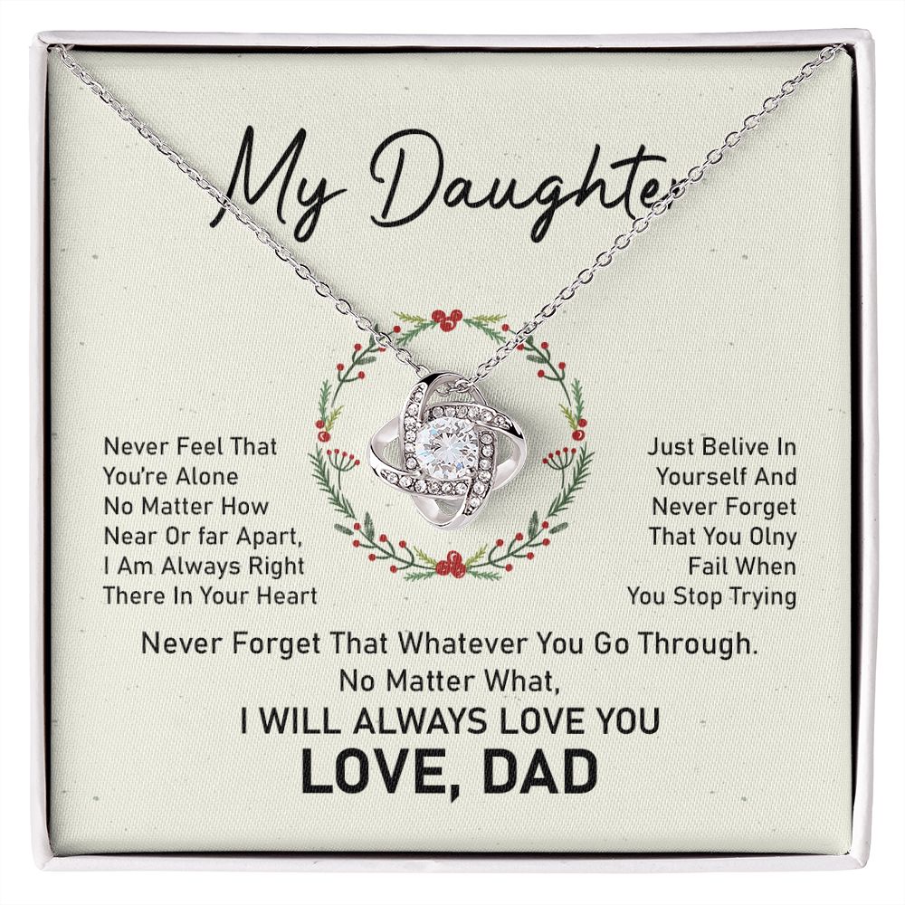 Daughter Necklace Gift from Dad with Support Message