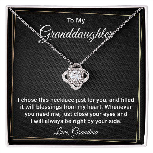 To My Granddaughter I Chose This Necklace Just For You, Gifts For Her Birthday Valentine's Day Mother's Day With Heartfelt Message Card
