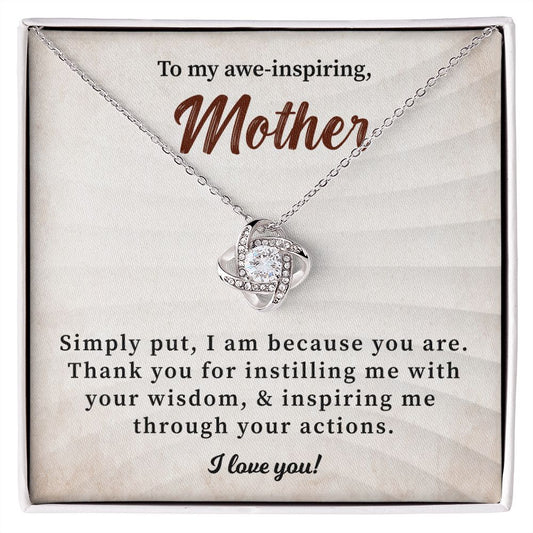 To My Awe-Inspiring mother Simply Put, I Am Because You Are. I Love You