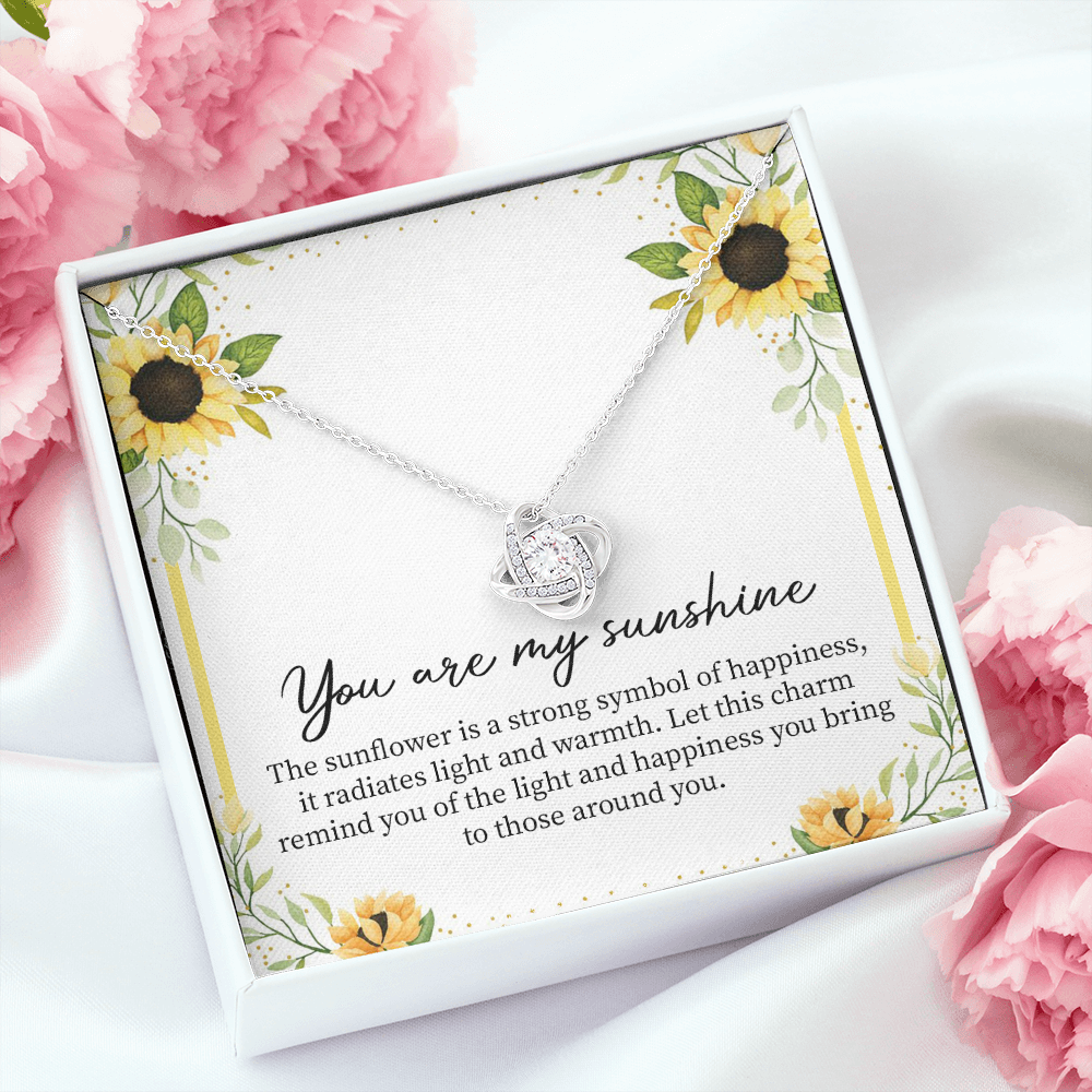 You Are My Sunshine Necklace with Sunflower Message