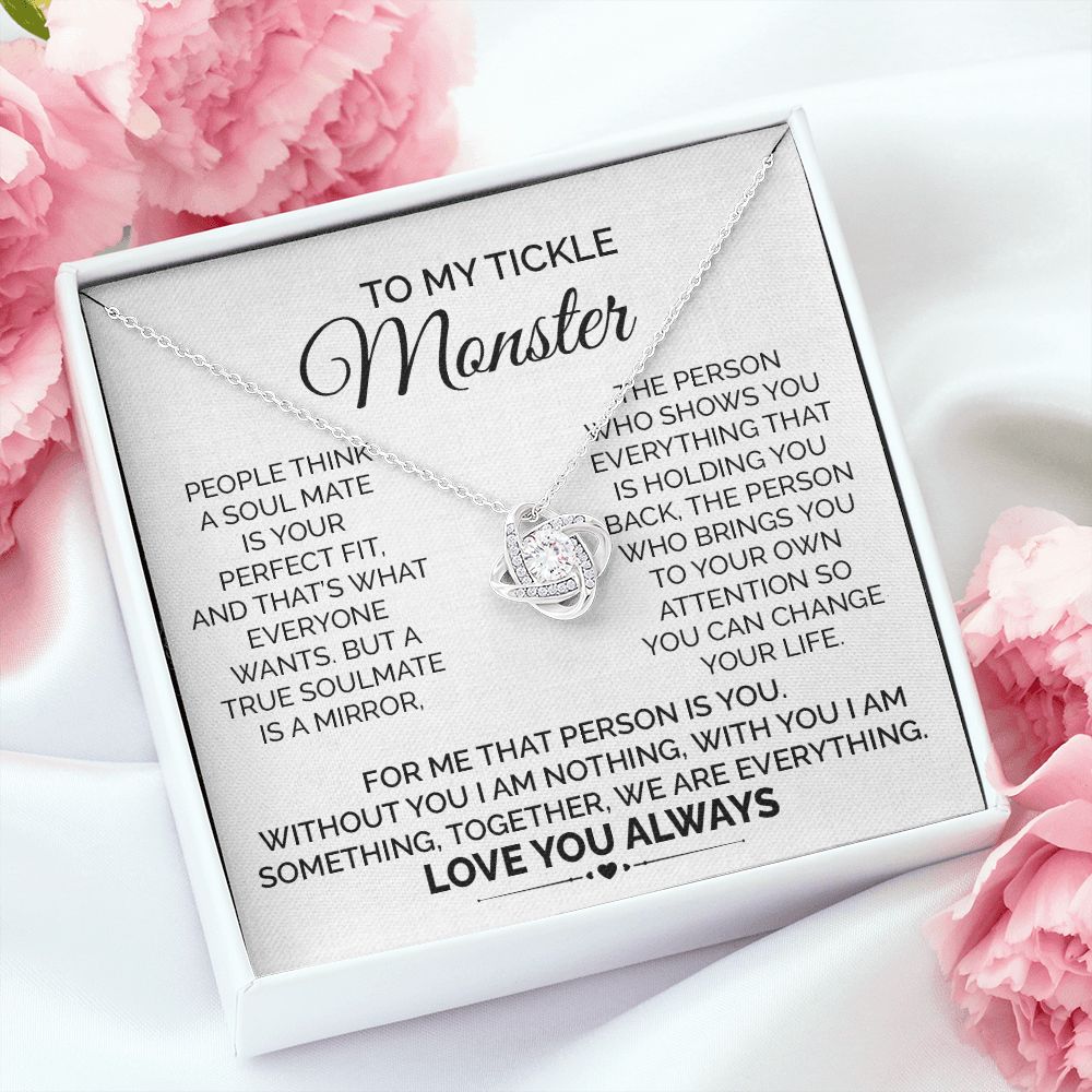 Tickle Monster Necklace Gift for Her with Card