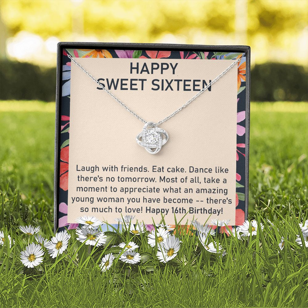 Sweet 16 Necklace Gift with Fun Birthday Message