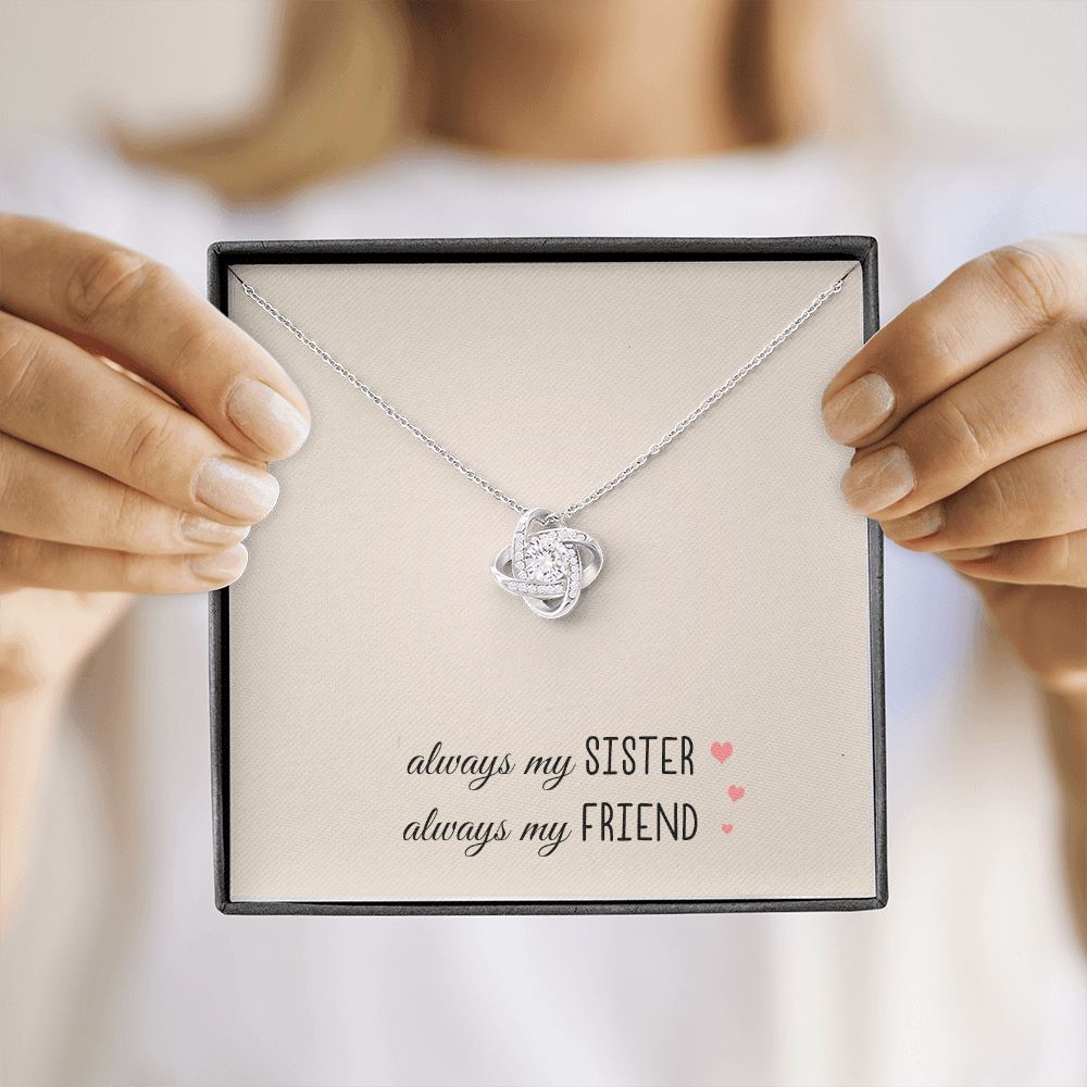 Sister Necklace Gift with Heartfelt Message Card