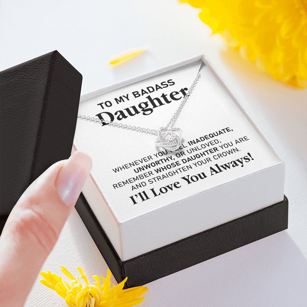 Badass Daughter Necklace Gift with Bold Message