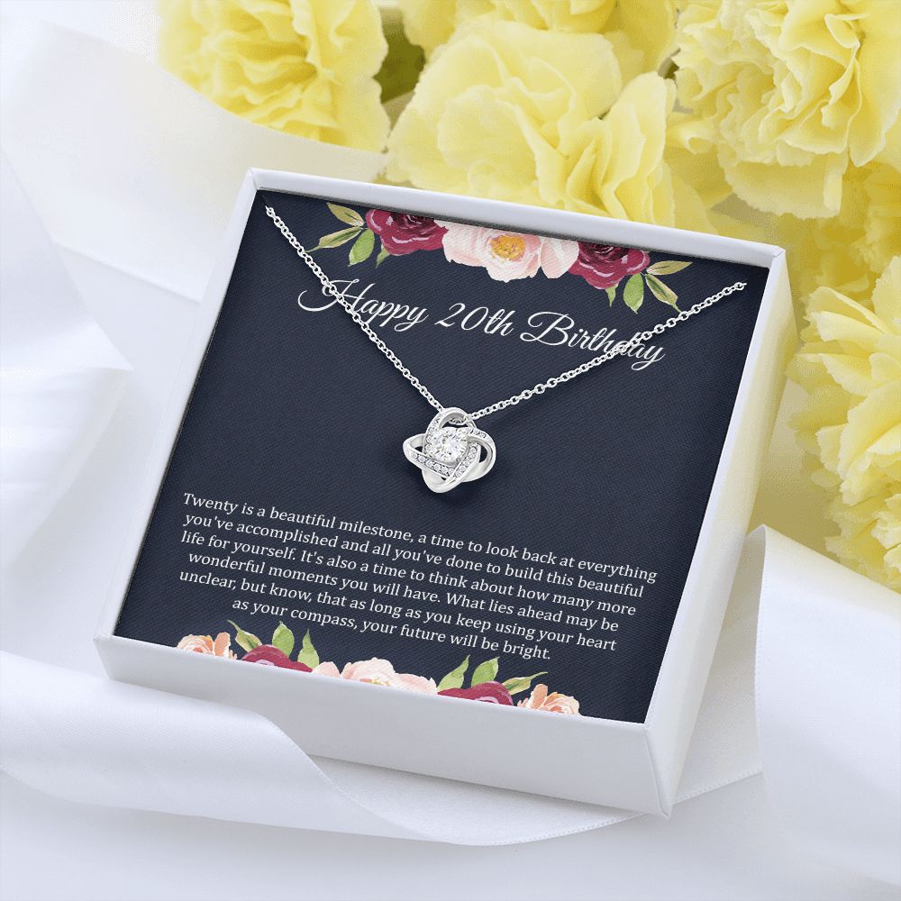 20th Birthday Gift for Her with Floral Message Card
