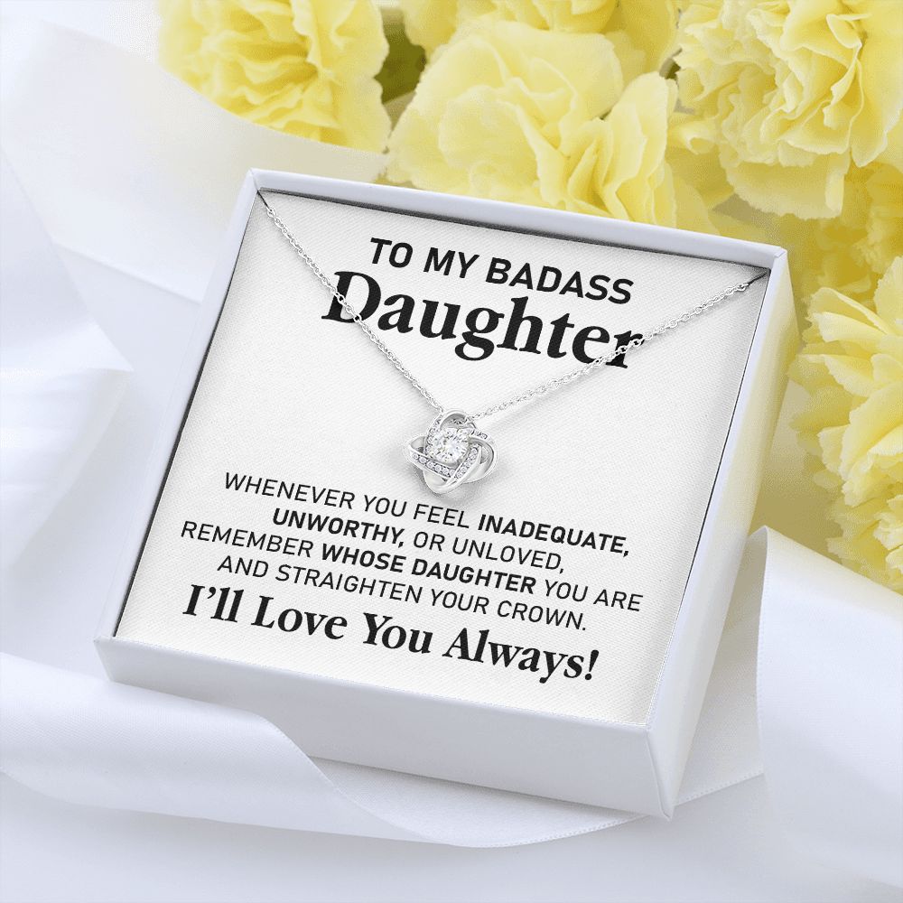 Badass Daughter Necklace Gift with Bold Message