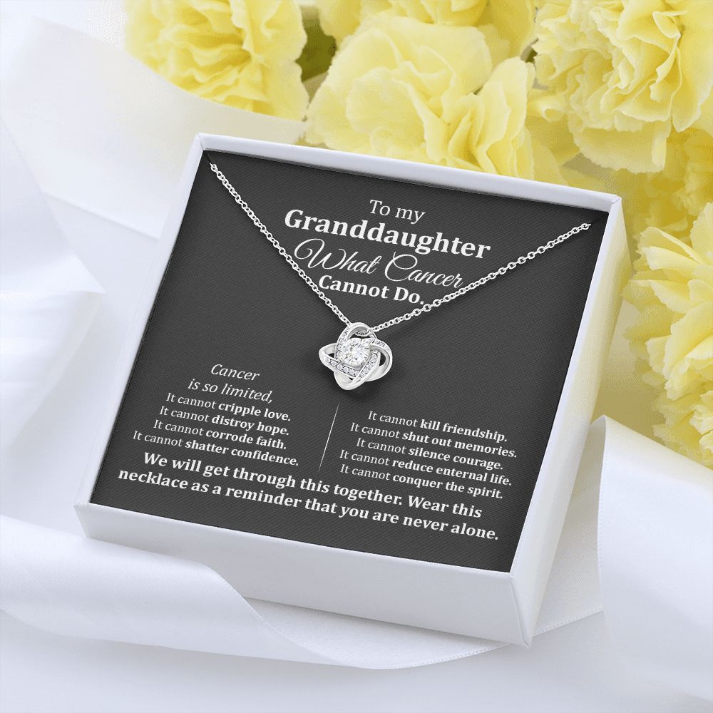 Granddaughter Cancer Support Necklace Gift Box