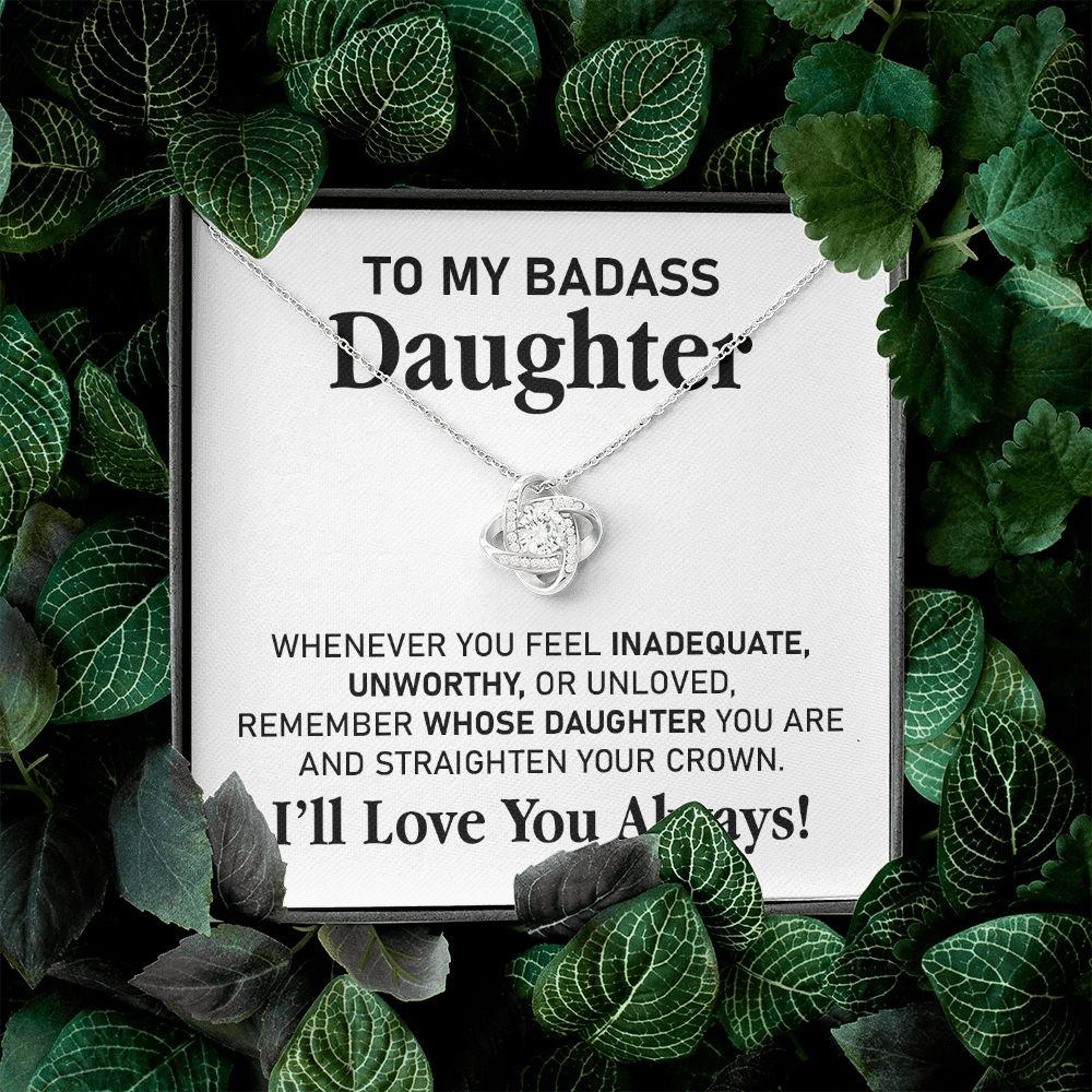 Badass Daughter Necklace Gift with Bold Message