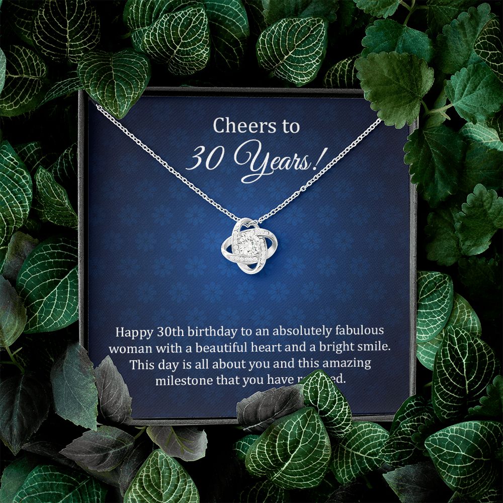 30th Birthday Necklace Gift for Her with Milestone Note