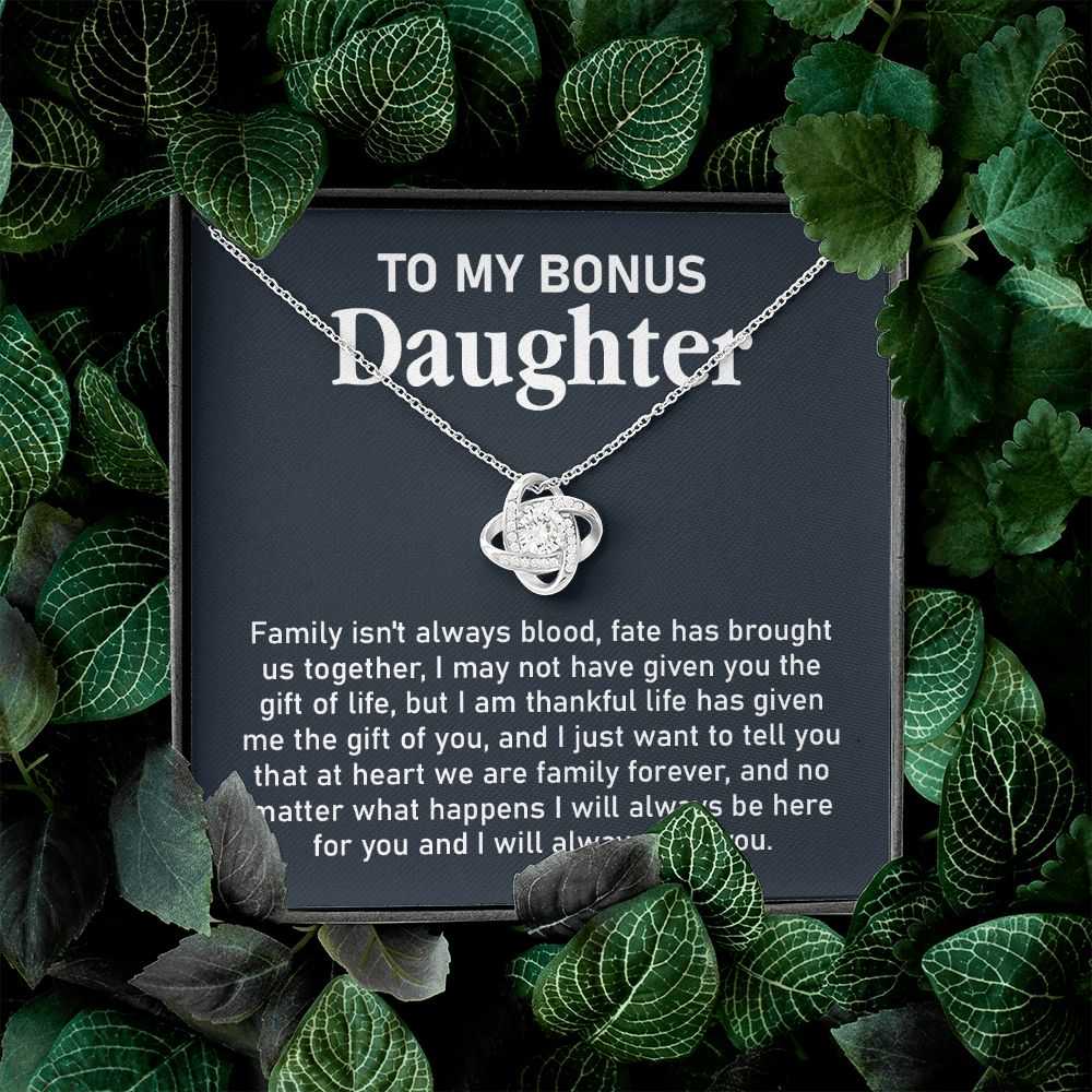 Bonus Daughter Necklace Gift with Family Forever Note