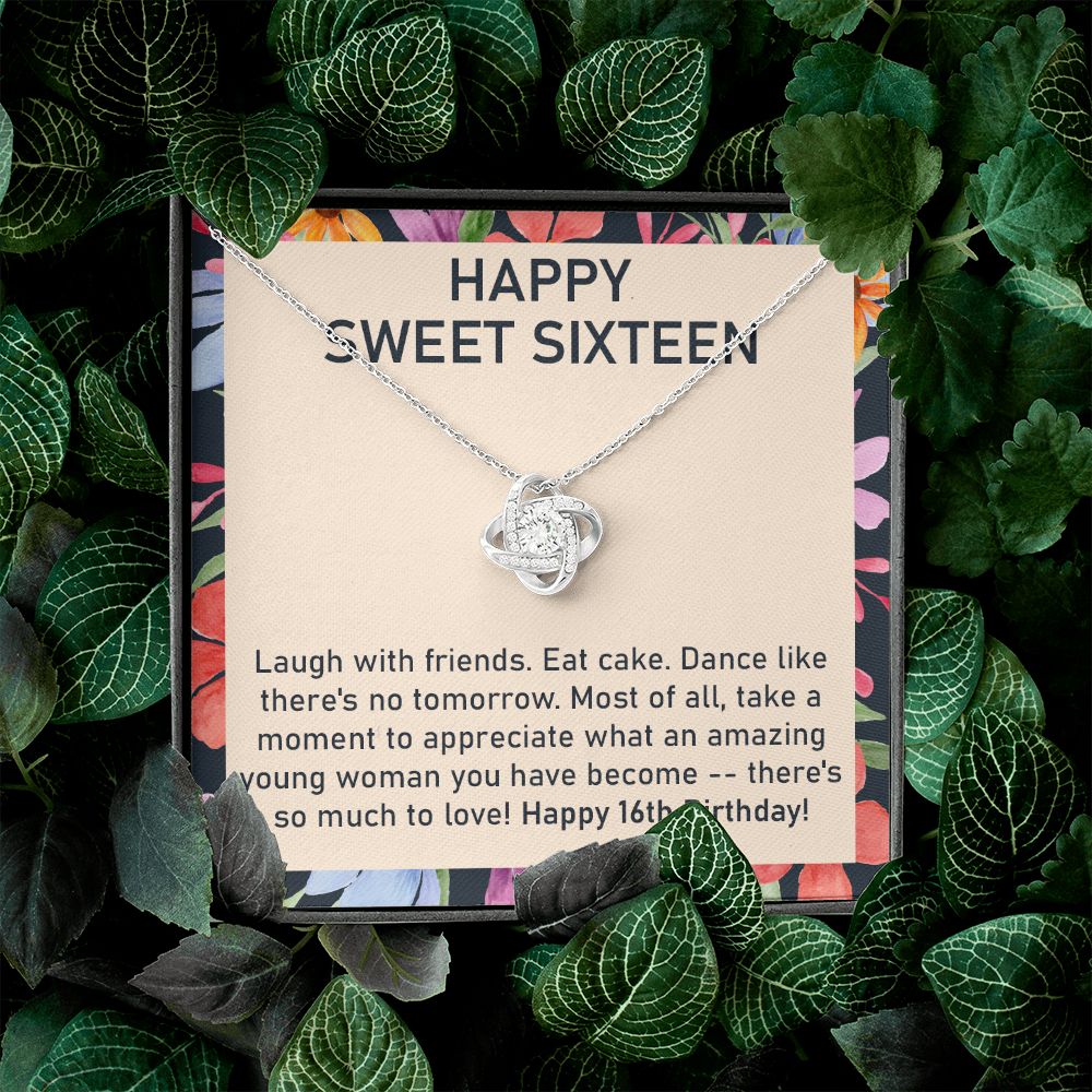 Sweet 16 Necklace Gift with Fun Birthday Message