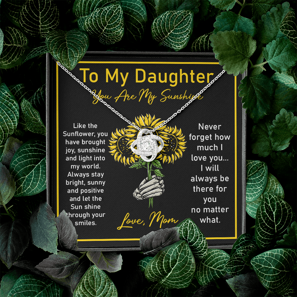 Daughter Necklace Gift from Mom with Sunflower Note