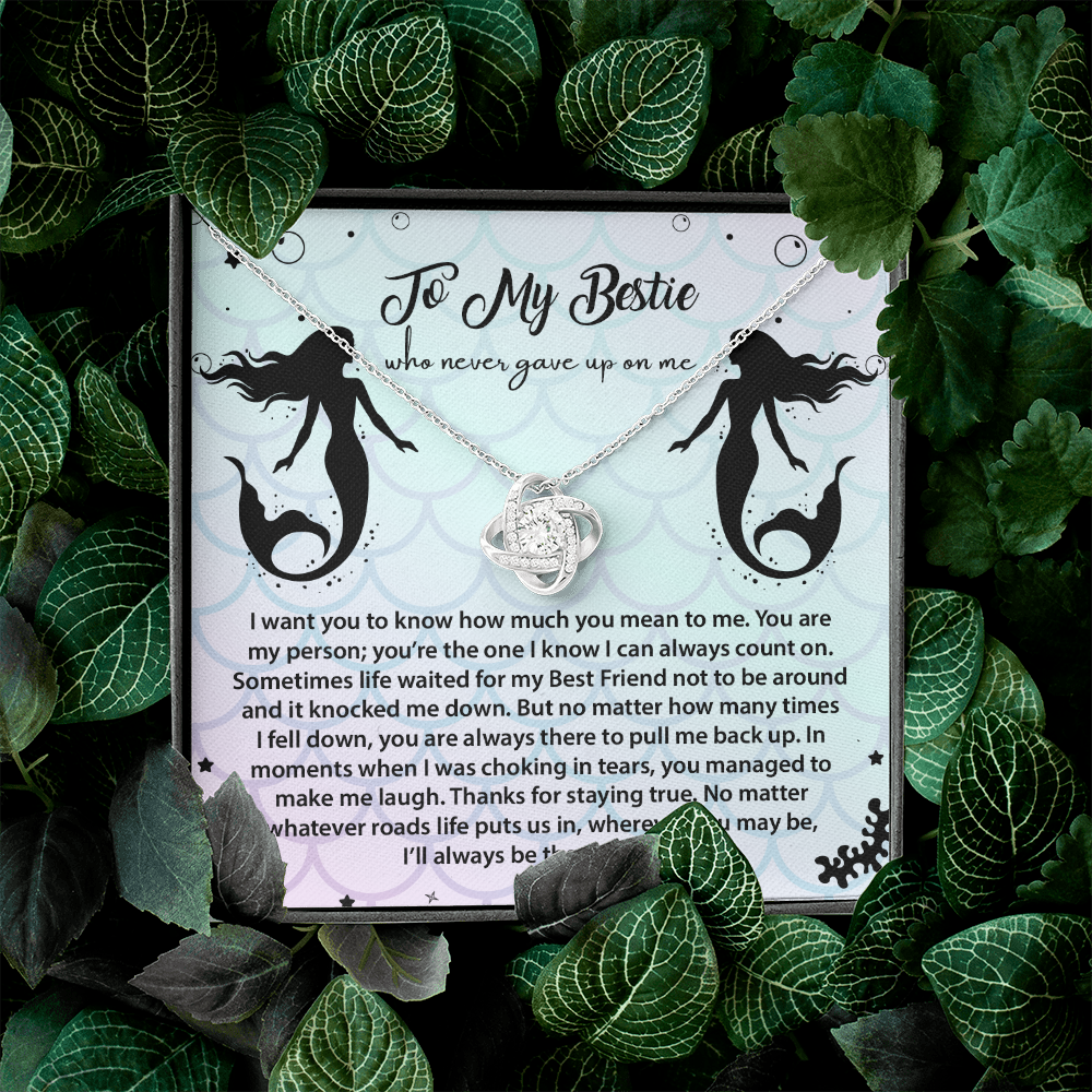 Best Friend Mermaid Necklace Gift with Long Message