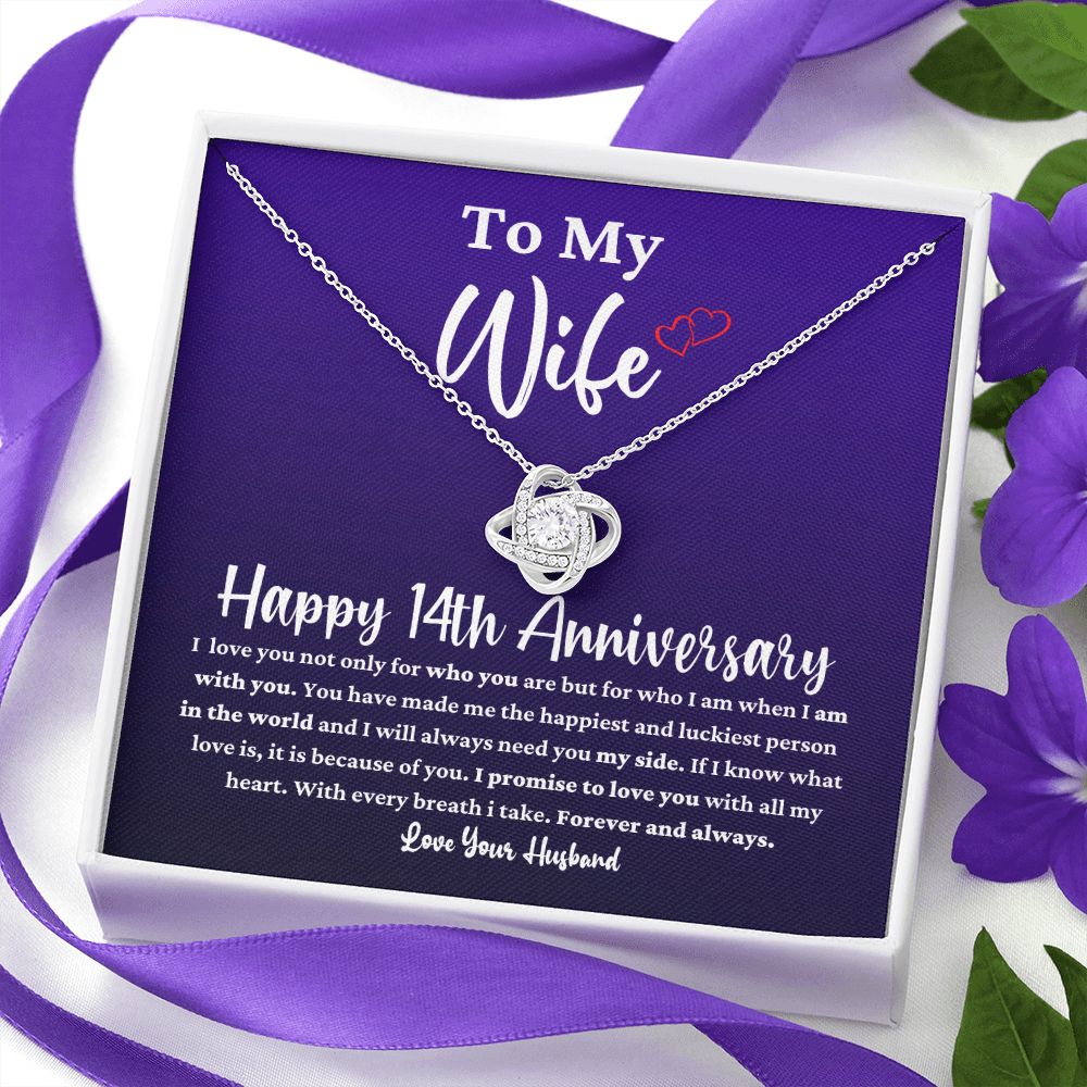 14th Anniversary Necklace Gift for Wife
