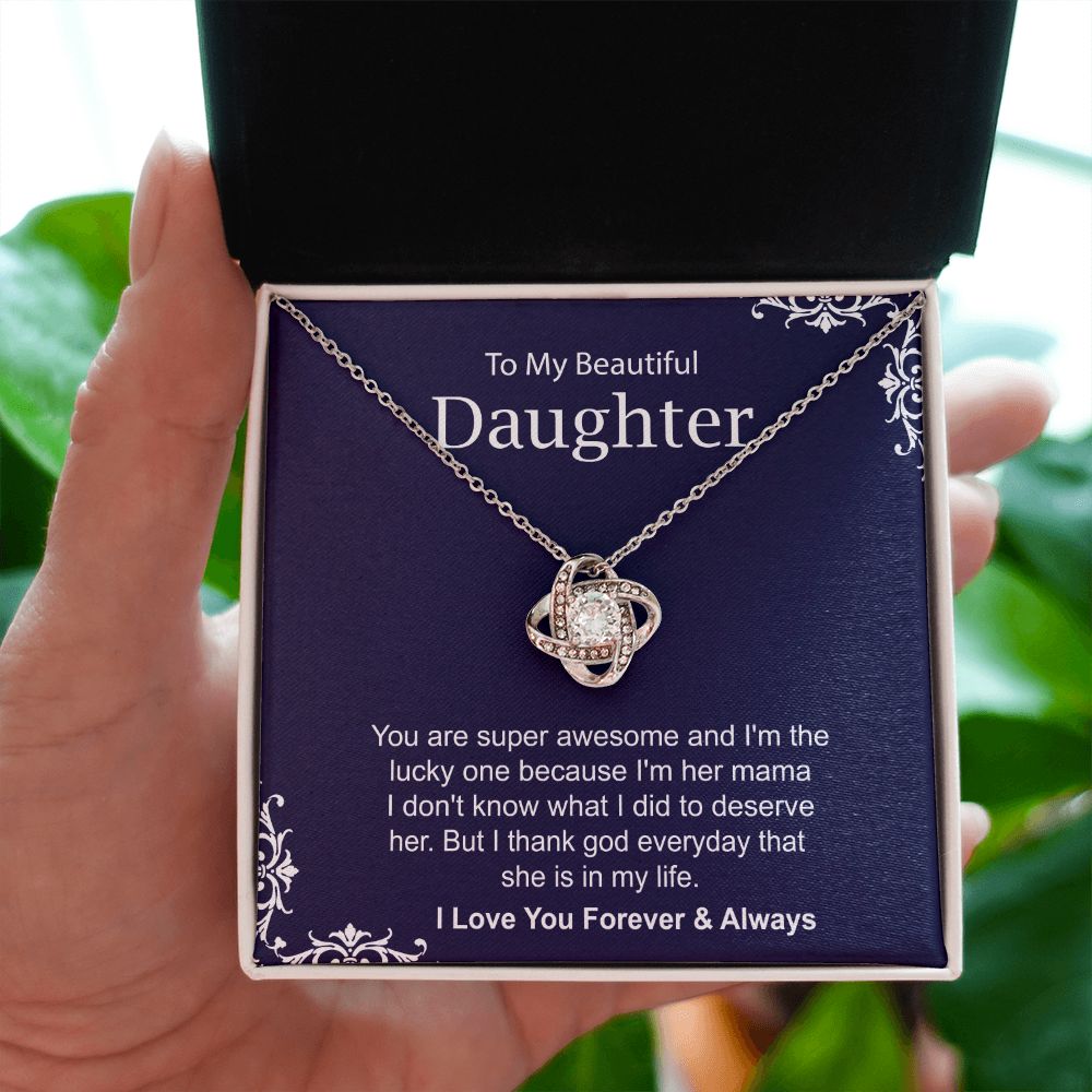 Lucky Mom Necklace Gift for Daughter Love Note