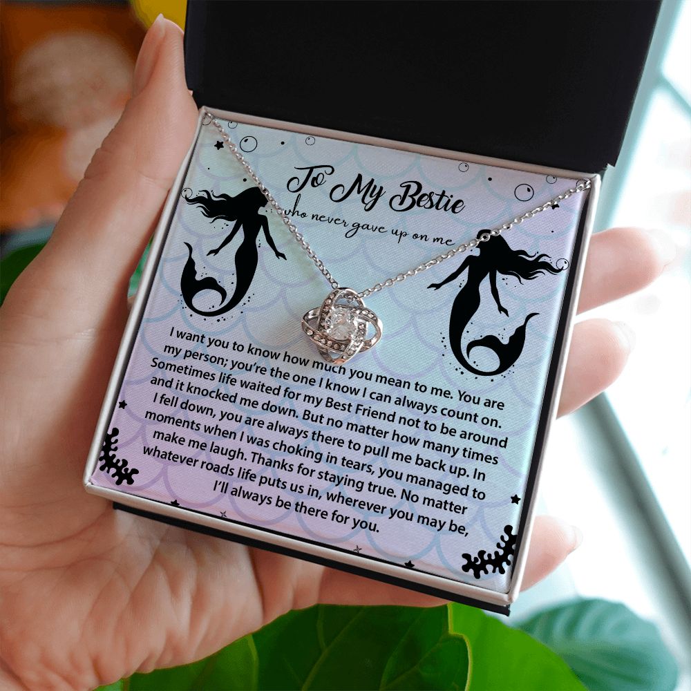 Best Friend Mermaid Necklace Gift with Long Message
