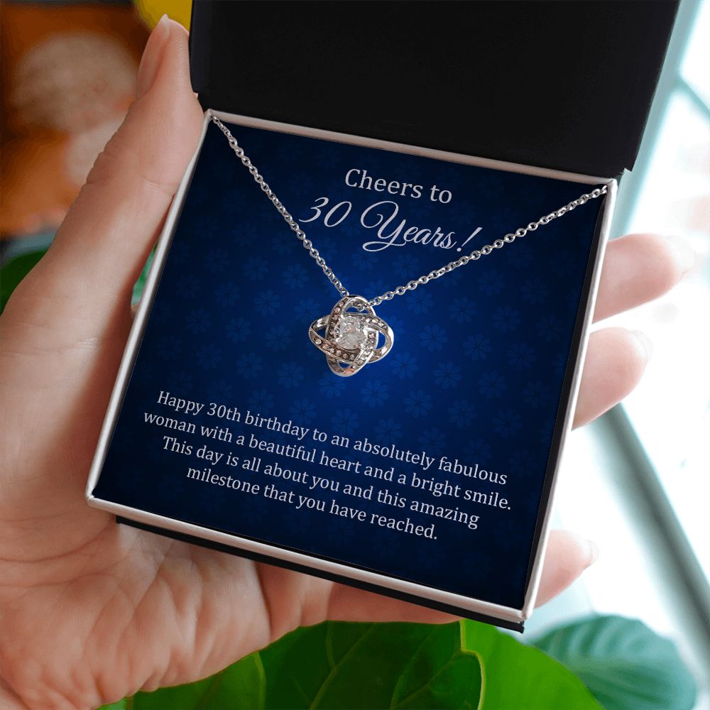 30th Birthday Necklace Gift for Her with Milestone Note