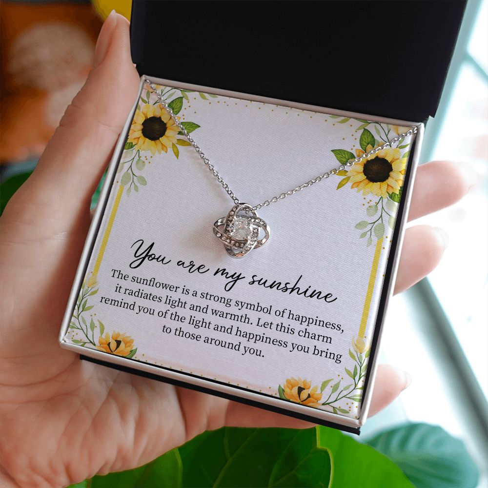 You Are My Sunshine Necklace with Sunflower Message