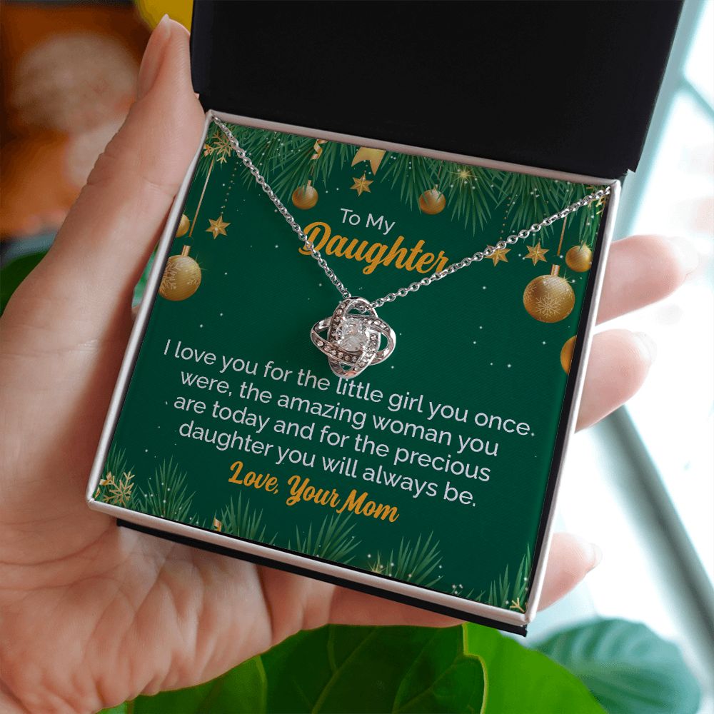 To My Daughter I Love You For The Little Once | Mom And Daughter Necklace Jewelery Pendent  With 14K white Gold and Gift Box