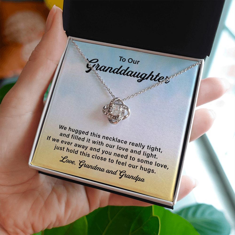 To Our Granddaughter, We Hugged This Necklace Really Tight