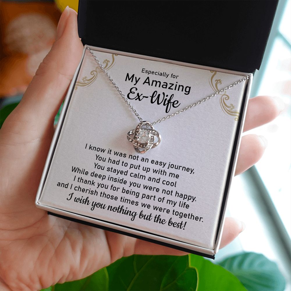 Graceful Reminders Necklace: The Perfect Heartfelt Gift for Your Amazing Ex-Wife Love Knot Gold Necklace For Ex Soulmate