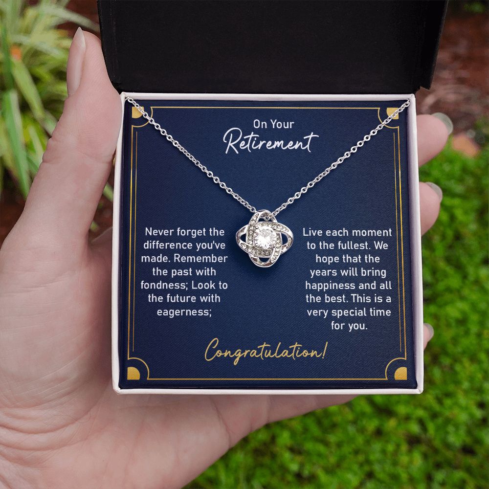 Retirement Necklace Gift for Women with Elegant Message Card