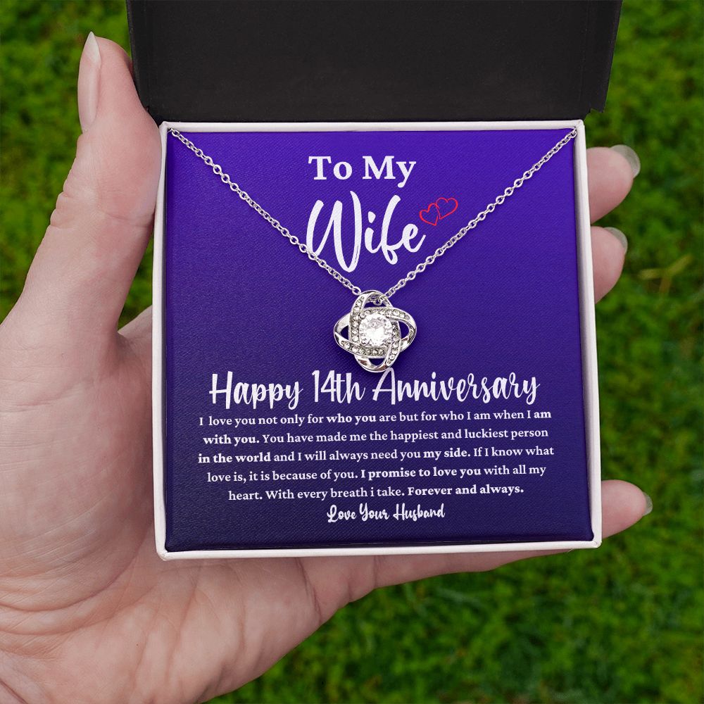 14th Anniversary Necklace Gift for Wife