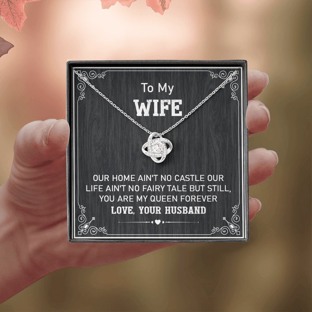 Wife Necklace Gift from Husband with Heartfelt Queen Message Card