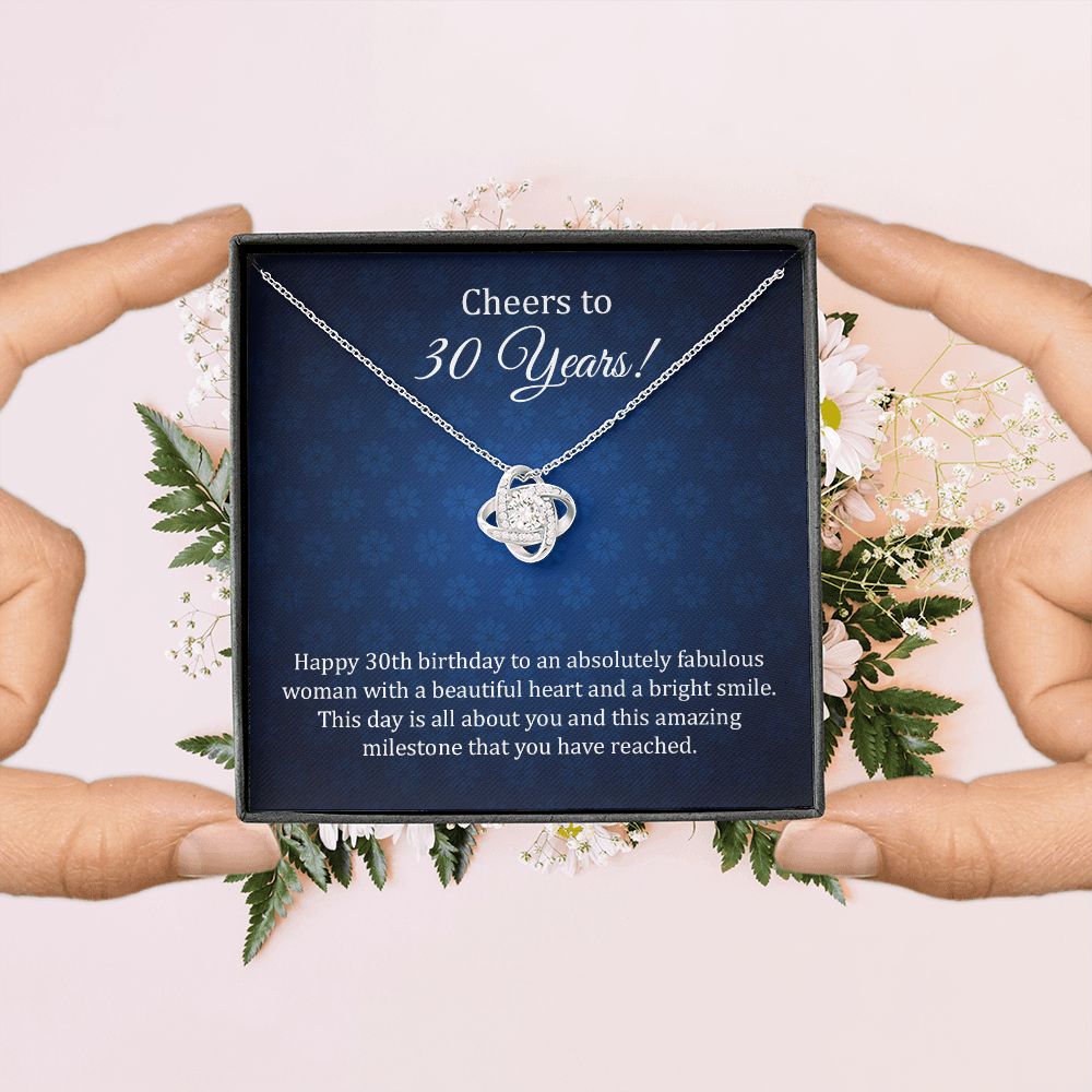 30th Birthday Necklace Gift for Her with Milestone Note